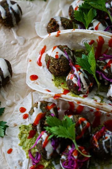 Falafel Wraps with Tahini Sauce