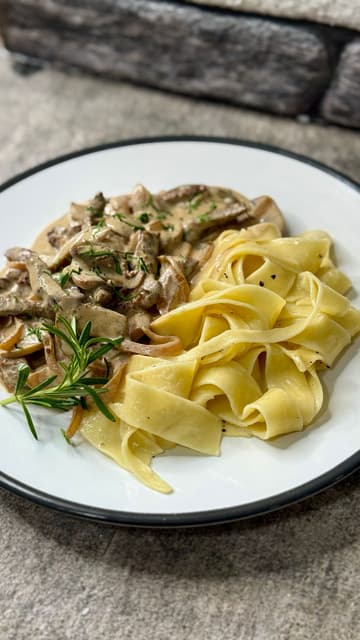 Beef Stroganoff with Buttered Noodles