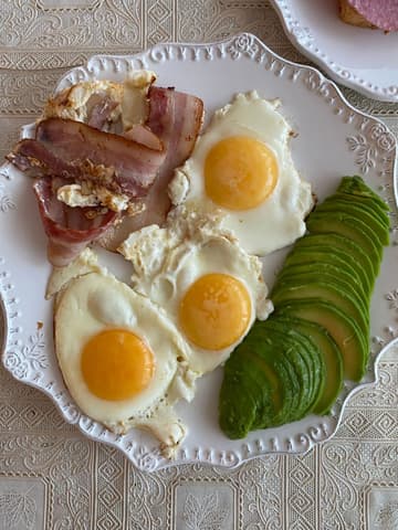 Keto Bacon and Eggs with Avocado