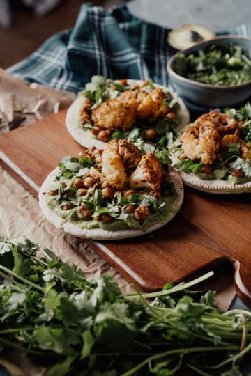 Roasted Cauliflower and Chickpea Tacos