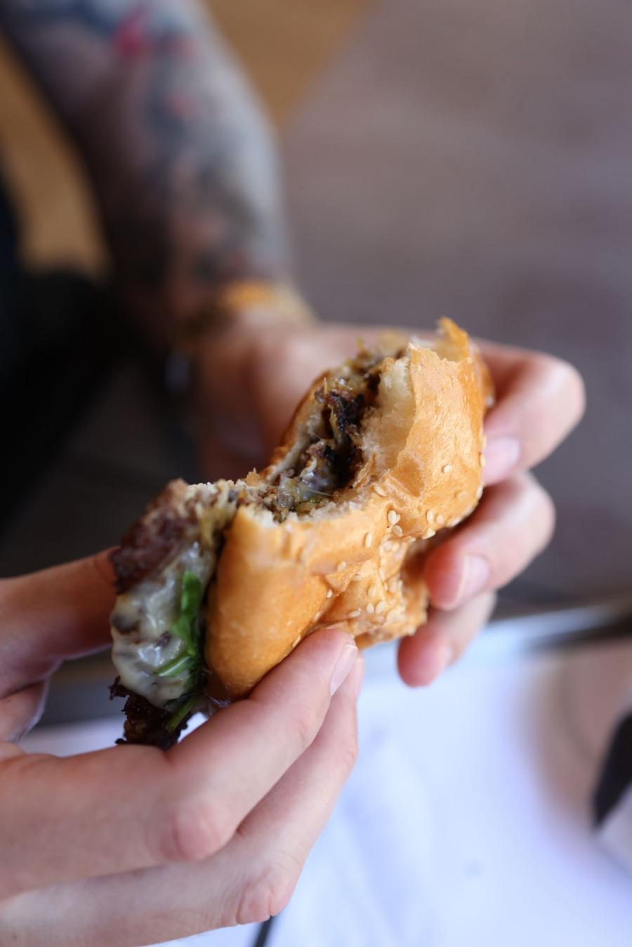 Philly Cheesesteak on a Seeded Roll