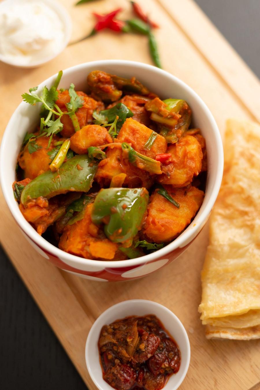Aloo Shimla Mirch (Potato and Bell Pepper Curry)