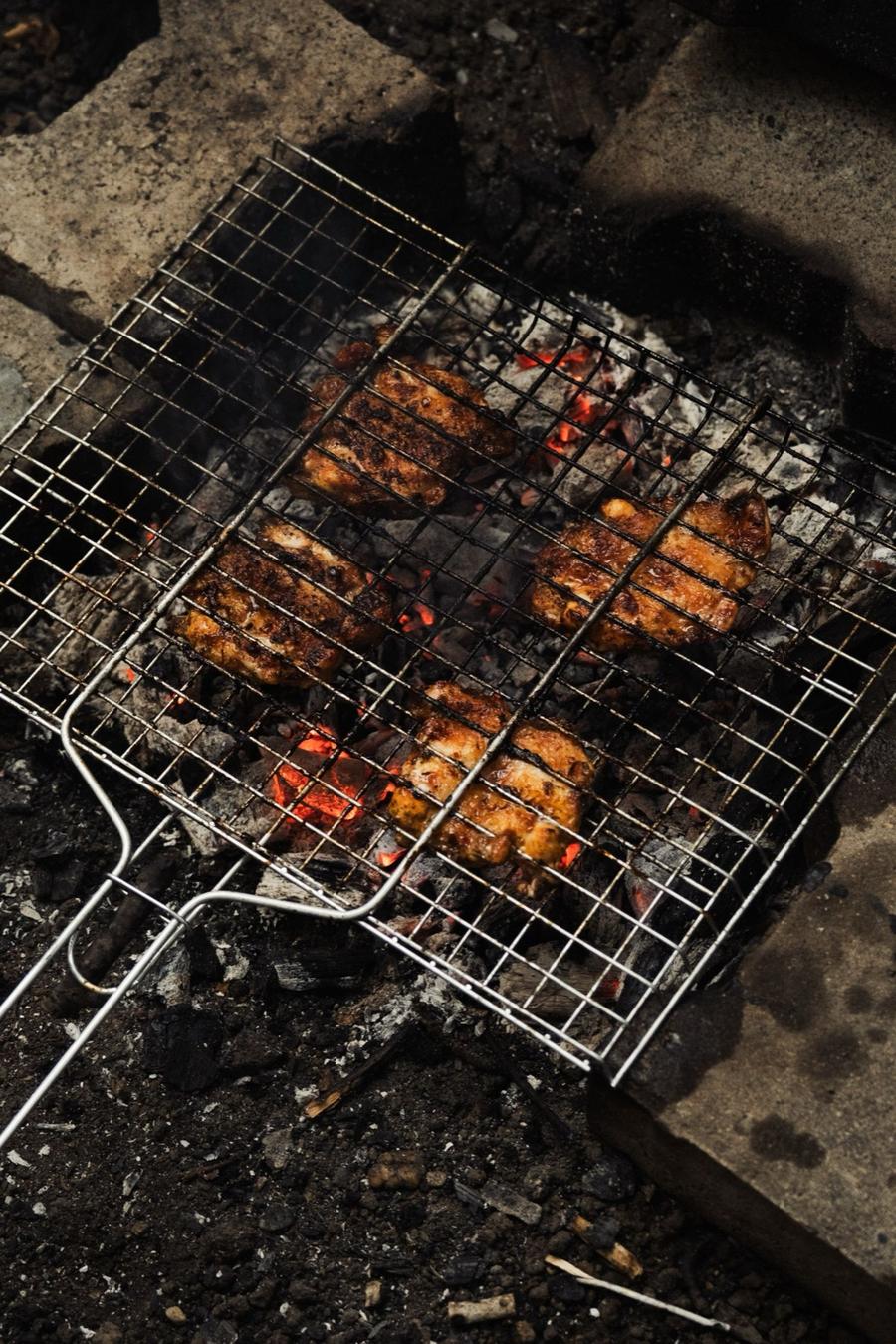 Charcoal-Grilled BBQ Chicken Thighs