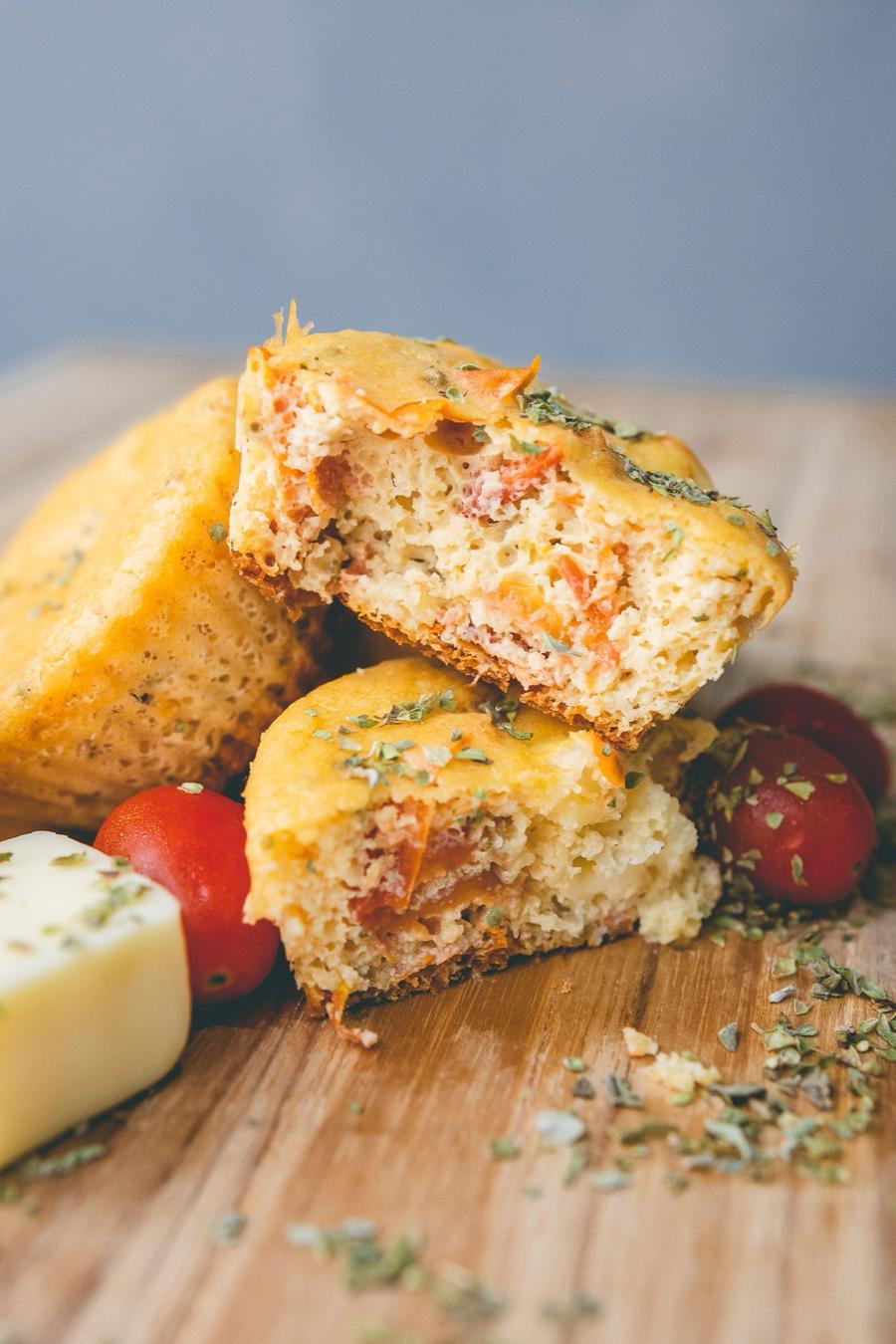 Savory Tomato and Cheese Breakfast Muffins