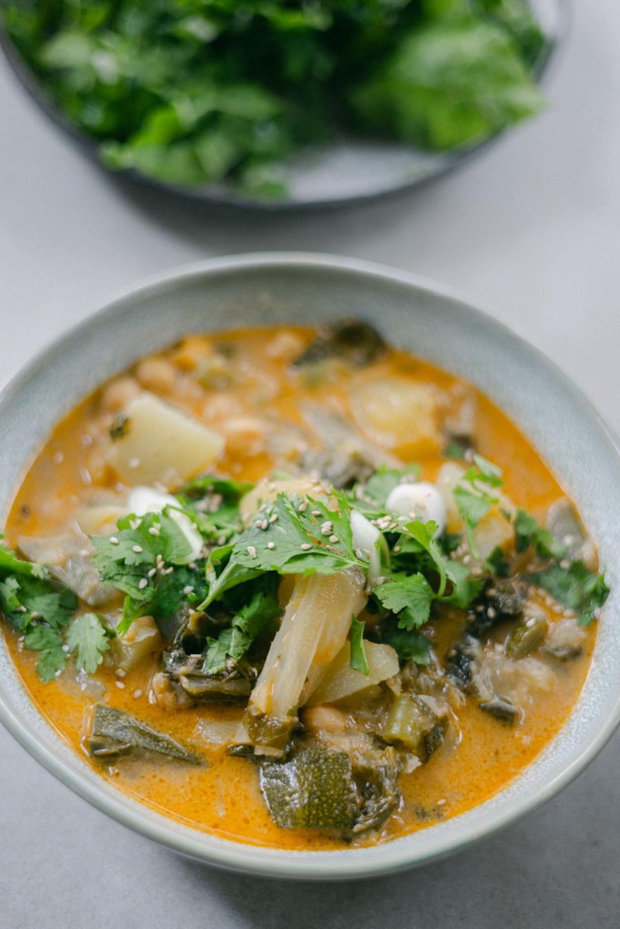 Chickpea Coconut Curry with Bok Choy