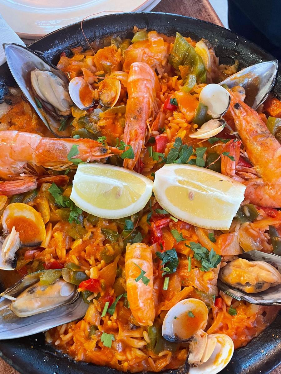 Seafood Paella with Shrimp, Mussels and Clams