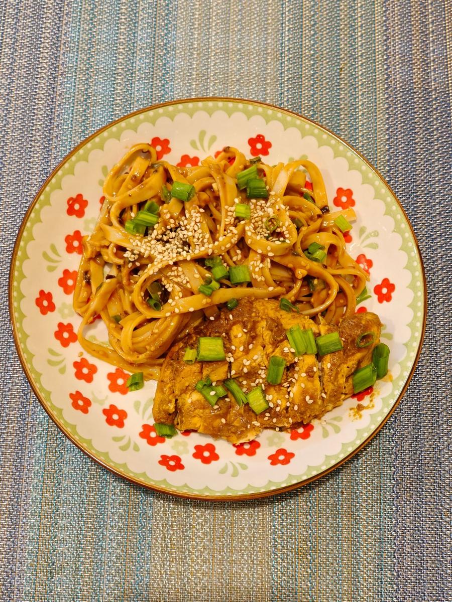 Spicy Peanut Noodles with Chicken