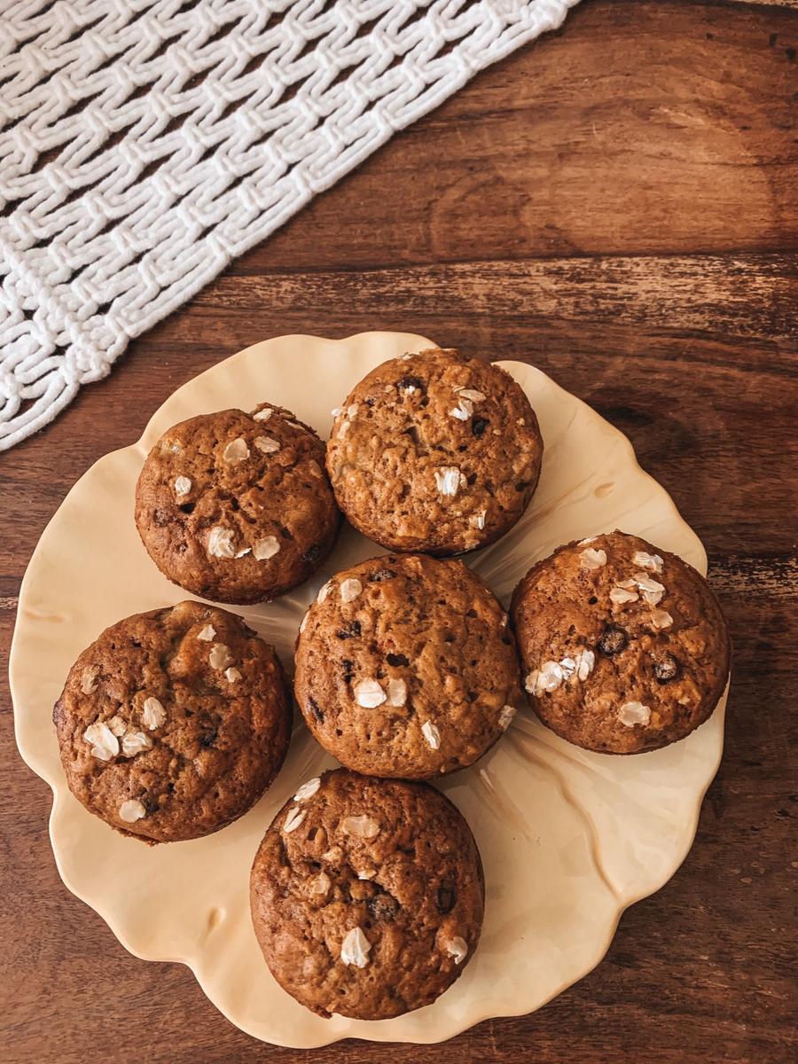 Banana Oat Muffins with Raisins